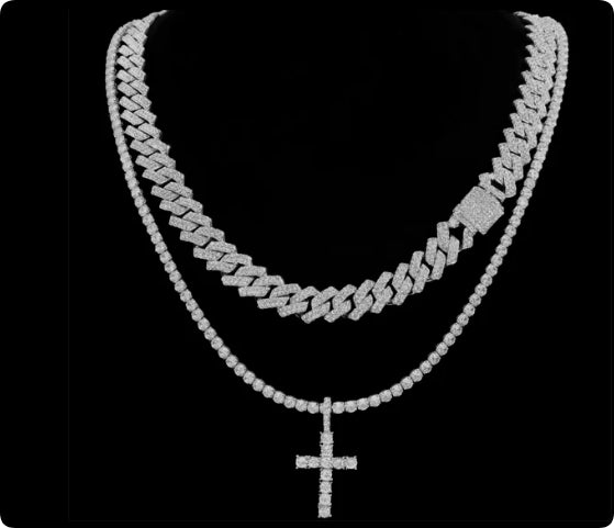 Women's Fashion Simple Diamonds Cross Pendant Necklace