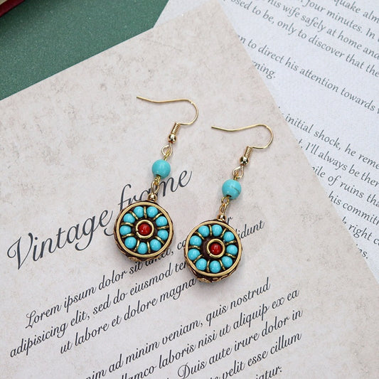 Handmade Niche Nepalese Exotic Tibetan Ethnic-Style Earrings