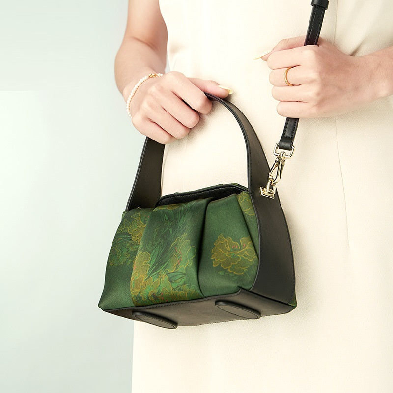 New Chinese Style Silk Hand-held Crossbody Female Xiangyun Yarn Printed Bags