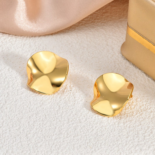 Geometrically Irregular Stud Earrings 18K Gold-plated