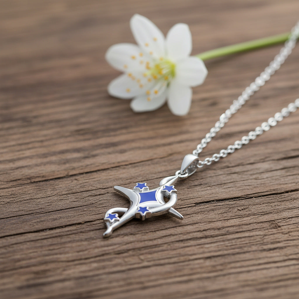 Romantic Babys Breath Pendant With A Thoughtful Cross Design Necklace