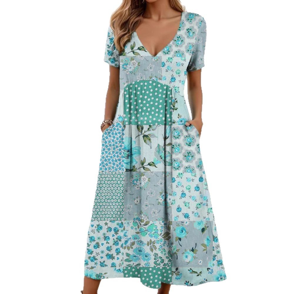 Womens Pocket Digital Print Dress