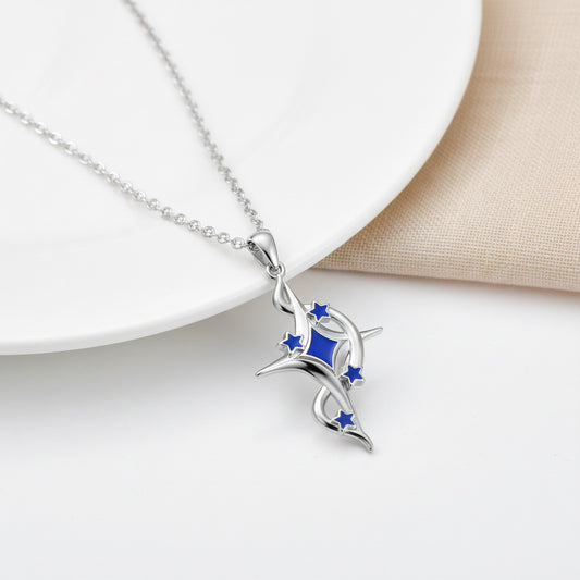 Romantic Babys Breath Pendant With A Thoughtful Cross Design Necklace