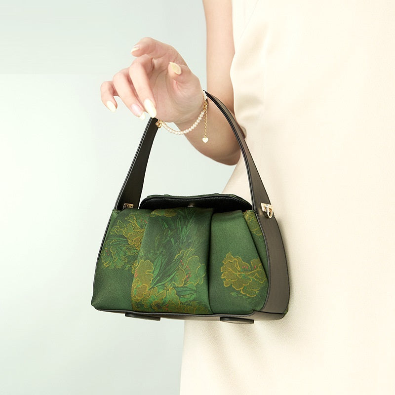 New Chinese Style Silk Hand-held Crossbody Female Xiangyun Yarn Printed Bags