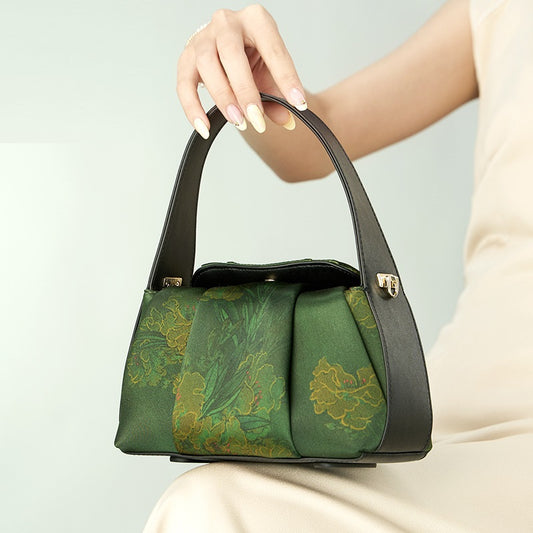 New Chinese Style Silk Hand-held Crossbody Female Xiangyun Yarn Printed Bags